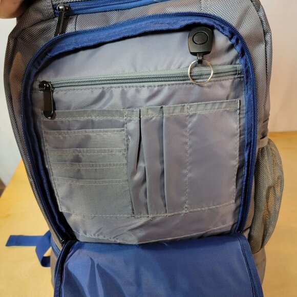 Microsoft Backpack Gray Padded Sections For Laptop Tablet Phone - Picture 8 of 14